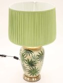 Lamp ceramiczna w liście beżowo-zielona TROPICANA