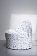 Fotel z recyklingu BLOOM biały/terrazzo