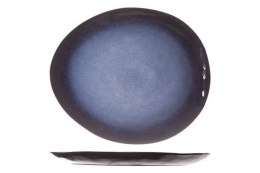 Sapphire: Talerz kamionkowy granatowo-czarny owalny 27,5x23 cm