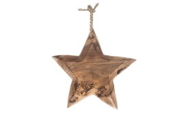 Zawieszka gwiazda dekoracyjna drewniana Wood Old 1