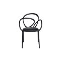 Krzesło Loop z poduszką czarne - 2 szt.