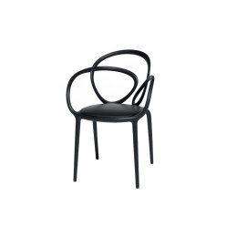 Krzesło Loop z poduszką czarne - 2 szt.