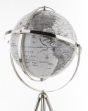 Globus dekoracyjny na metalowych nogach biało-srebrny
