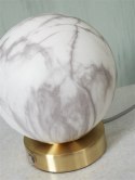 Lampa stołowa marmurowa kula CARRARA złoty