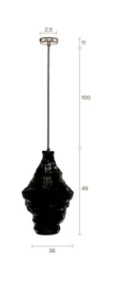 Lampa wisząca z siatki LUCA M czarna