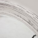 Lustro okrągłe w białej postarzanej ramie CASA ROMA 75 cm