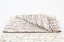 Pled bawełniany z frędzlami kremowo-śliwkowy LIVIA 130X170