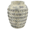 Wazon ceramiczny w tłoczone wzory szaro-beżowy Costa C