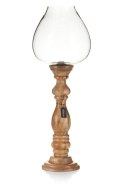 Lampion / świecznik z drewna ze szklanym kloszem ABBASI XXL