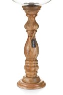 Lampion / świecznik z drewna ze szklanym kloszem ABBASI XXL