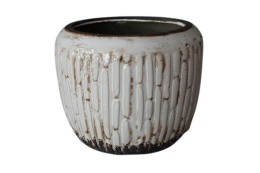 Osłonka ceramiczna kremowo-brązowa pękata Roma 4B