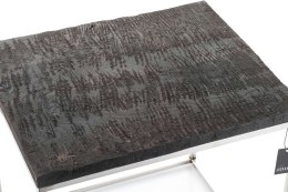 Stolik na srebrnym stelażu z postarzanym blatem KINOX