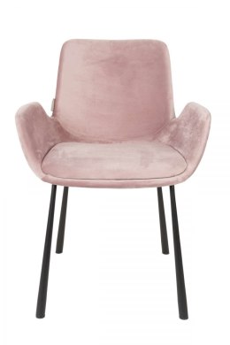 Fotel aksamitny w kolorze różowym BRIT