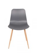 Krzesło plastikowe z metalowymi nogami LORI szare