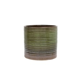 Wazonik ceramiczny dekoracyjny zielono-brązowy
