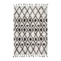 Ręcznie tkany dywan berberski wykonany z wełny z brązowo-białymi wzorkami (120x180)