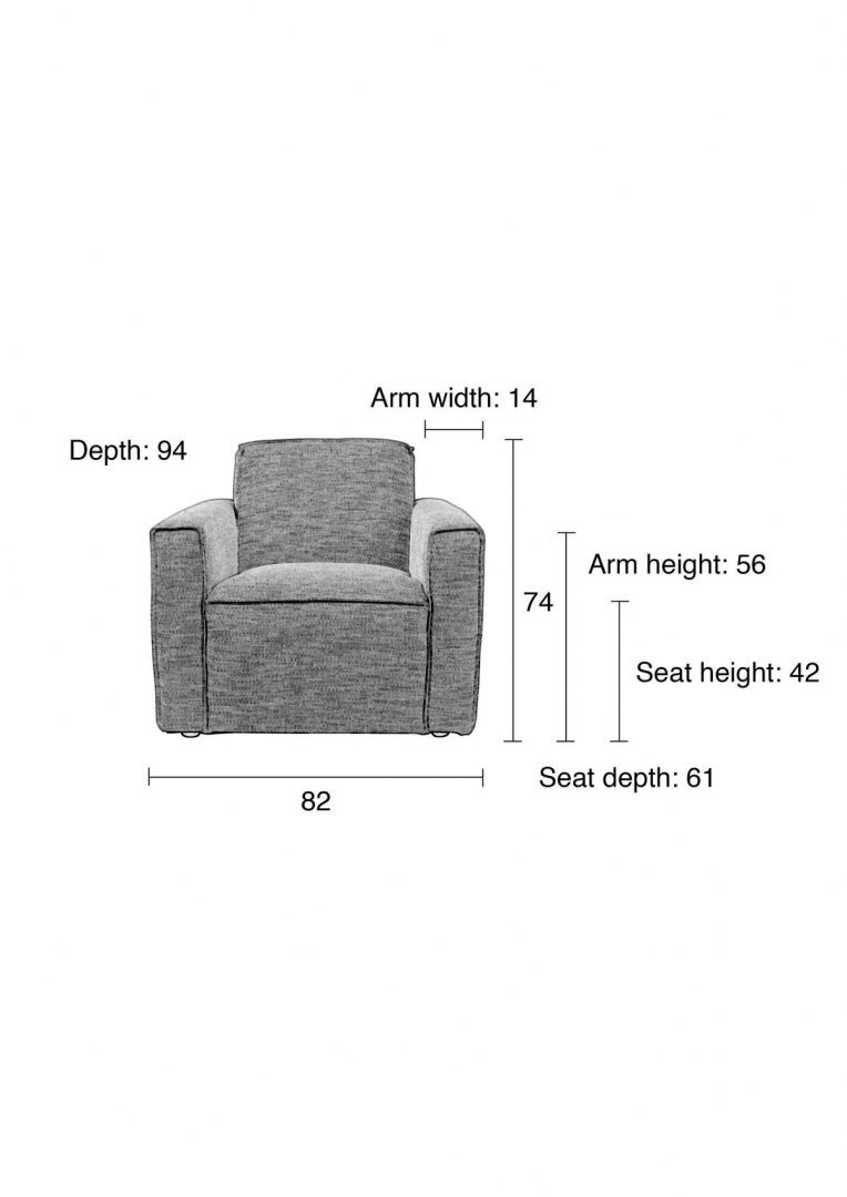 Fotel / sofa BOR 1-osobowa antracytowa