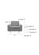 Fotel / sofa JEAN 1-osobowa antracytowa