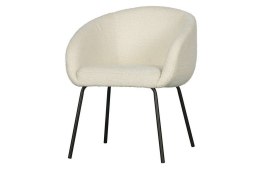 Krzesło na metalowych nogach boucle NOELLE białe