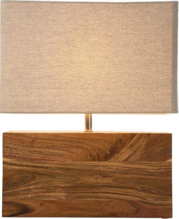 Lampa stołowa z drewna z abażurem WOOD NATURE