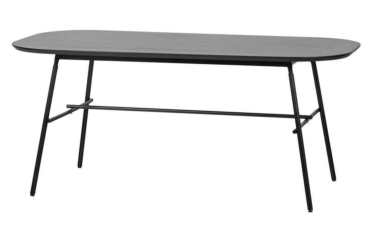Stół z drewna mango i metalu 180x90 ELEGANCE czarny