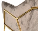 Fotel welurowy złoty stelaż mokka Glamour 3