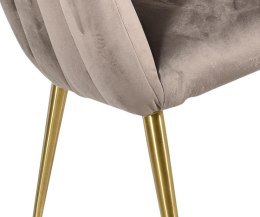Fotel muszla na złotych nóżkach mokka Glamour 5