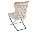 Krzesło welurowe nude srebrny stelaż Glamour 1