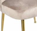 Krzesło welurowe muszla nude złoto Glamour 2
