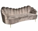 Sofa welurowa na złotych nóżkach mokka Glamour 4