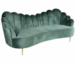 Sofa welurowa na złotych nóżkach zieleń Glamour 4