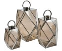Lampion geometryczny srebrny glamour Deluxe 1C