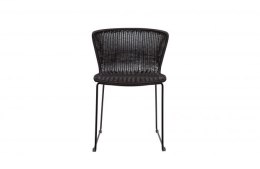 Krzesło z plecionym siedzikiem WINGS czarne (zestaw 2szt)