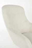 Fotel z tkaniny supełkowej na metalowej nodze YETI biały kremowy