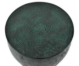 Stolik kawowy okrągły z metalu czarno-zielony Rustic 2