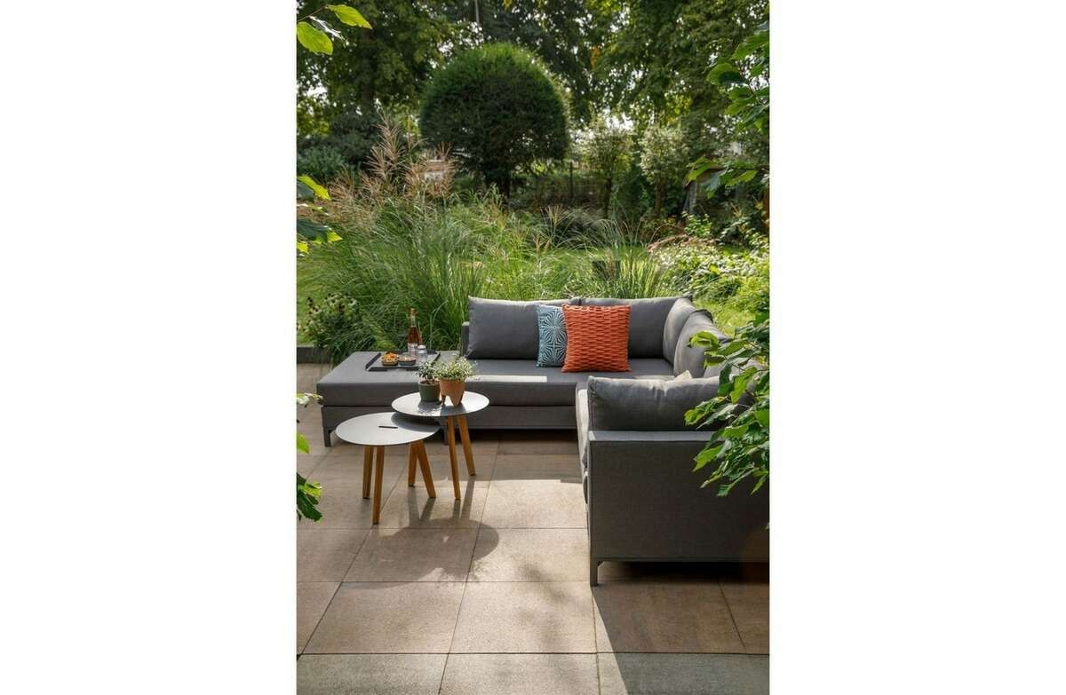 Sofa ogrodowa narożna SICILIE lewa kamienna szarość