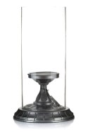 Świecznik metalowy ze szklaną osłoną JAMURE