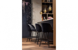 Krzesło barowe aksamitne atramentowe VOGUE 65 cm