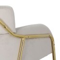 Krzesło / fotel jadalniany na złotym stelażu z metalu HARMONY szary