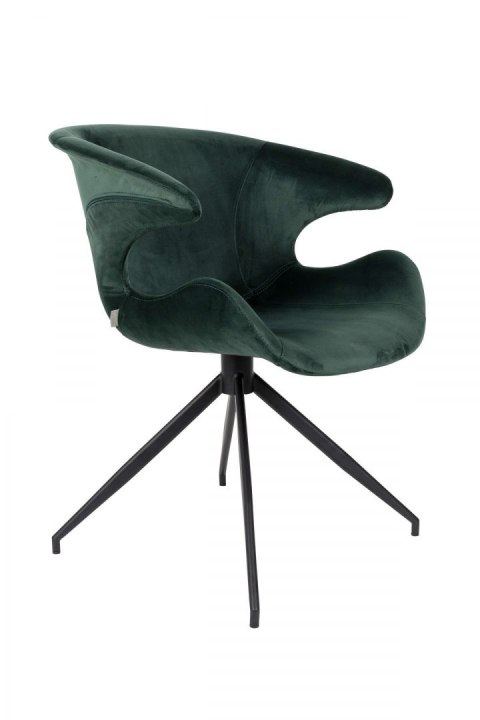 Fotel aksamitny w kolorze zielonym MIA