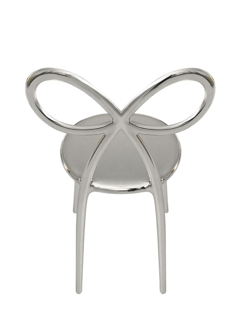 Krzesło Ribbon metalowe srebrne