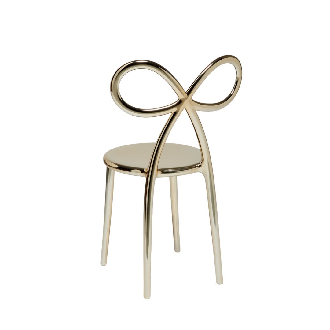 Krzesło Ribbon metalowe złote