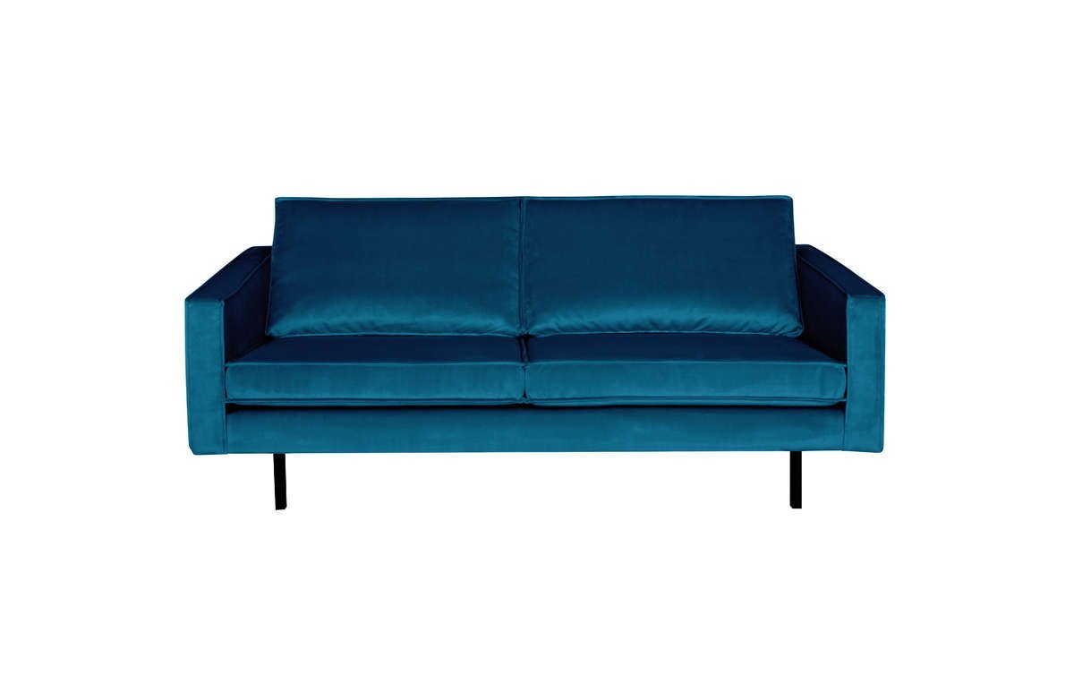Sofa Rodeo 2,5 osobowa aksamitna niebieska 45