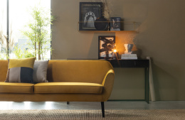 Sofa 4-osobowa welurowa musztardowa ROCCO XL 230 cm