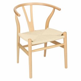 Krzesło drewniane z plecionym siedziskiem WICKER insp. WISHBONE naturalne