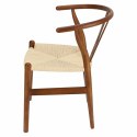 Krzesło drewniane z plecionym siedziskiem WICKER insp. WISHBONE brązowe