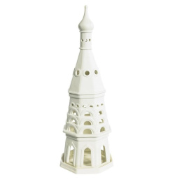 Lampion wieża ażurowa z biskwitu kremowa IVAN TOWER