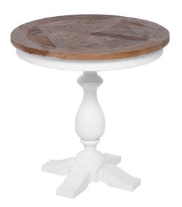 Stół okrągły drewniany na białej nodze WEST PORT ⌀60 cm