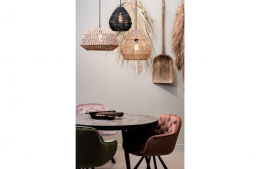 Krzesło tapicerowane aksamitne malinowe ELAINE
