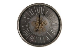 Zegar zębatki loft metal RUSTIC szaro-brązowy
